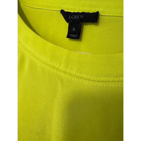 J. Crew 100% Silk Bright Green Round Pullover Blouse Women’s 0 Business - Picture 7 of 7